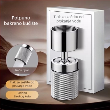 Nerđajući čelična kuhinjska slavina s anti-splash mlaznicom, univerzalnim priključkom i 360° okretivnim produženjem