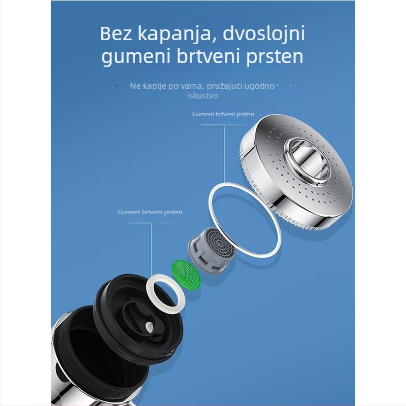 Prijenosna tuš glava s visokom filtracijom, okrugla ABS mlaznica, elektroplatirani završna obrada