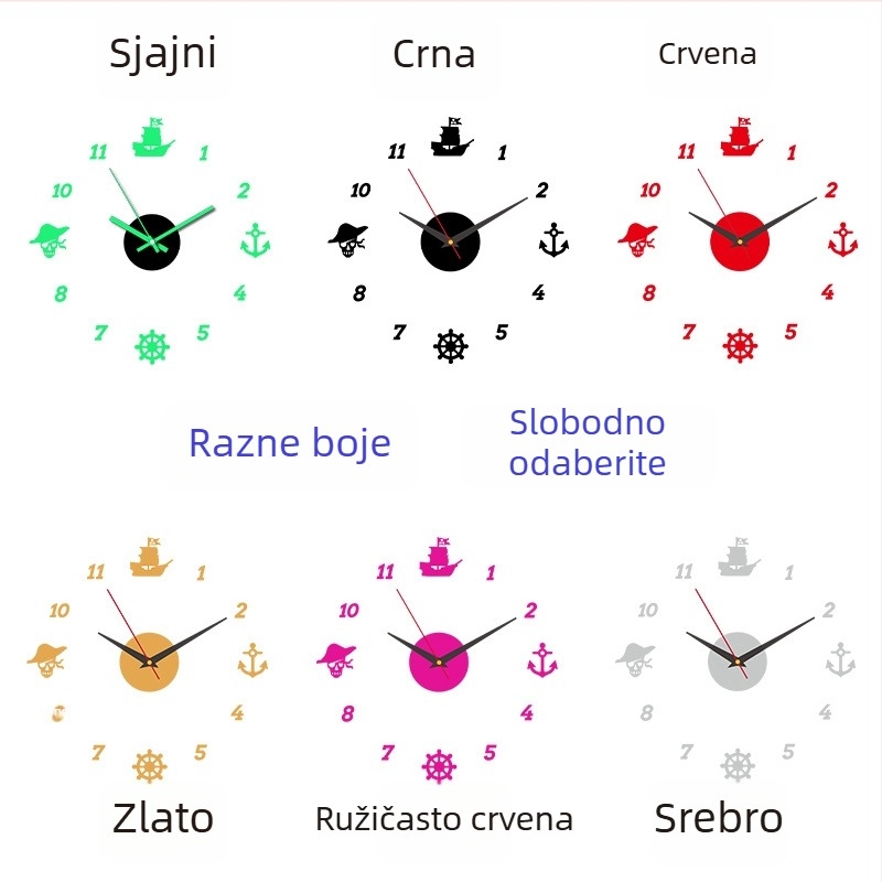 Okrogli zidni sat za spavaću sobu i dnevni boravak, svijetleći, tih pokret, moderan dekorativni dizajn