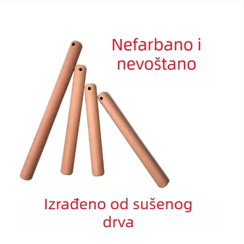 Valjak za tijesto od bukovine s rupom za vješanje, drveni valjak za kućnu i komercijalnu pečenje, mogućnost tiskanja teksta logotipa
