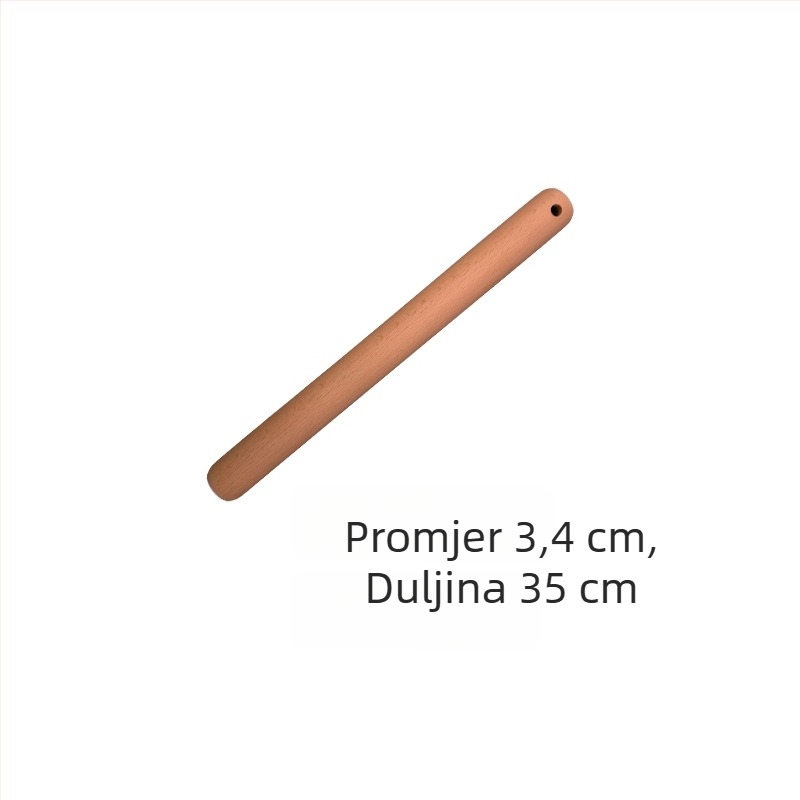 Valjak za tijesto od bukovine s rupom za vješanje, drveni valjak za kućnu i komercijalnu pečenje, mogućnost tiskanja teksta logotipa