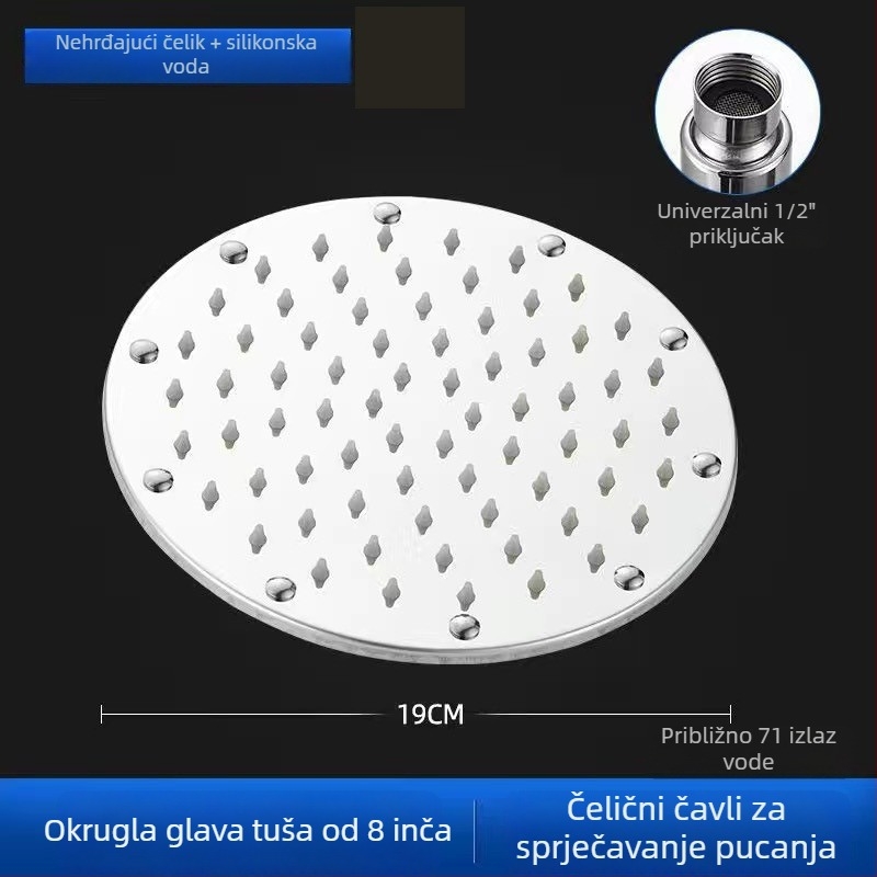 Snažna visokotlačna velika kišna tuš glava, gornji raspršivač, jednohlavá glava, od nehrđajućeg čelika