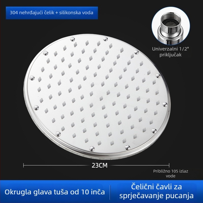 Snažna visokotlačna velika kišna tuš glava, gornji raspršivač, jednohlavá glava, od nehrđajućeg čelika
