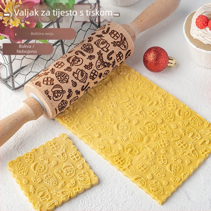 Nova božićna reljefna valjka za tijesto za kekse i fondant