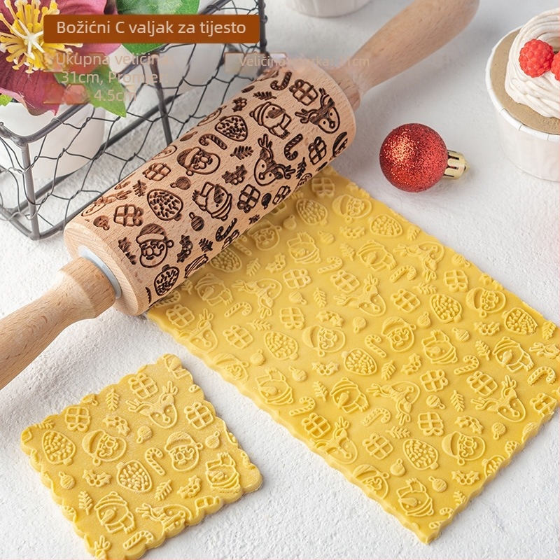 Nova božićna reljefna valjka za tijesto za kekse i fondant