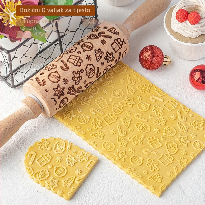 Nova božićna reljefna valjka za tijesto za kekse i fondant