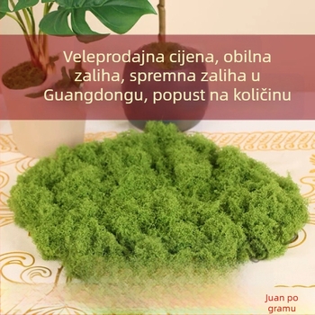 Umjetni mah za uređenje okoliša, dekorativni sintetički travnjak i zelene biljke, mikro pejzažni elementi, baršunasti izgled, visok realizam