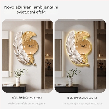 2026 novi model zidnog sata za dnevni boravak s pozadinom televizora, lagani luksuz, tih mehanizam, elegantan kućni sat