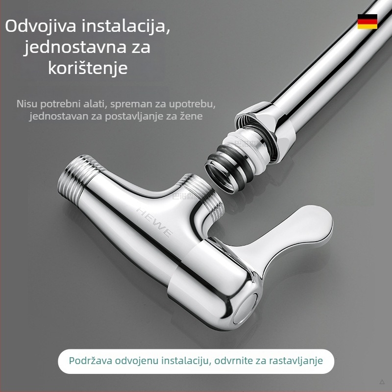 Zidna slavina s jednorukim hladnom vodom za umivaonik u kupaoni i kuhinji, 360° rotacija, zaštita od prskanja, horizontalni bočni izlaz