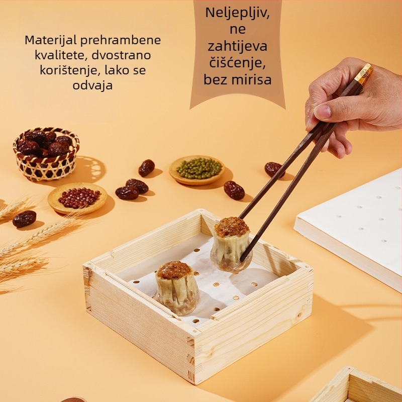 Parni papir – pravokutni i kvadratni, neprijanjajući, papir s uljem silikona za parenje peciva i kruha