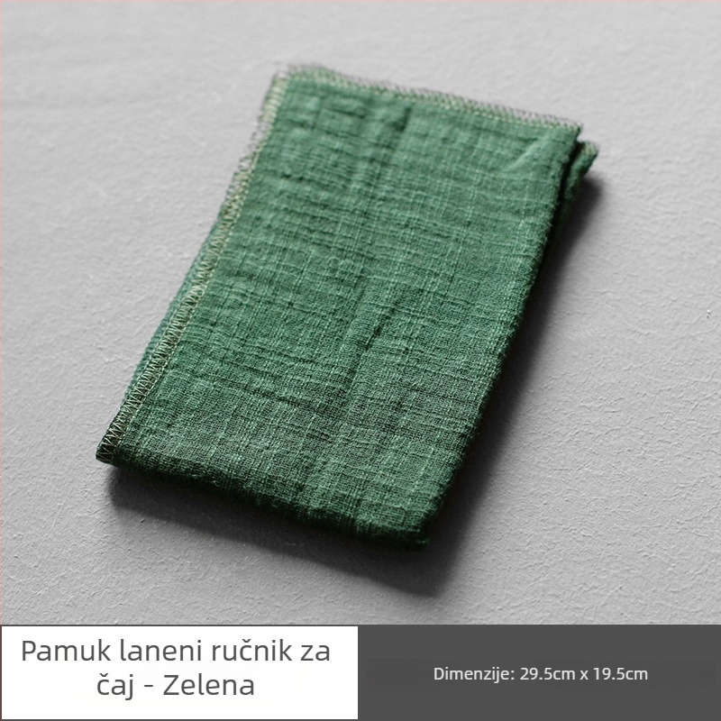 Čajna krpa od pamuka i lana, pravokutna, upijajuća, jednostruka, kineski stil Kung Fu Zen, retro dizajn