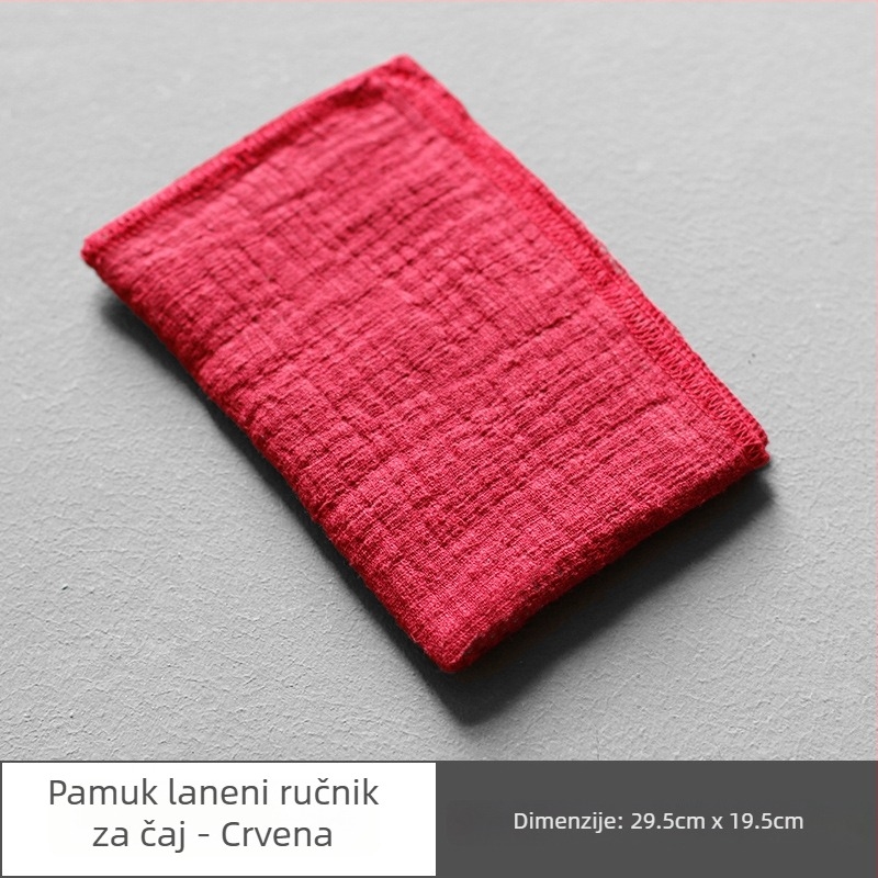 Čajna krpa od pamuka i lana, pravokutna, upijajuća, jednostruka, kineski stil Kung Fu Zen, retro dizajn