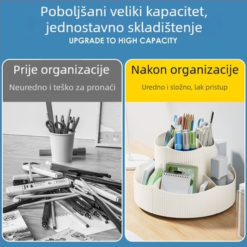 Držač za olovke velikog kapaciteta, rotirajući 360° s 11 pretinaca, za ured i učenike