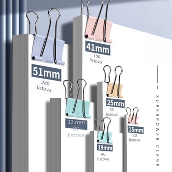 True Color Morandi klips za bilježnice i dokumente, metalni dugi klip, dizajn feniksov rep