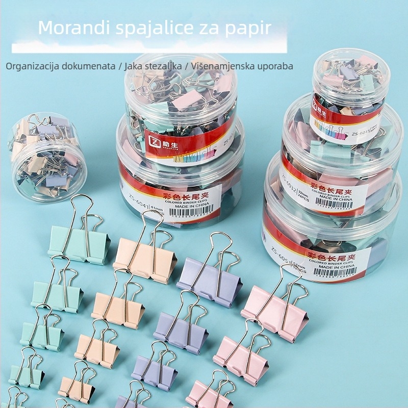 Metalne kopče u Morandi bojama za dokumente i papir, pribor za ured