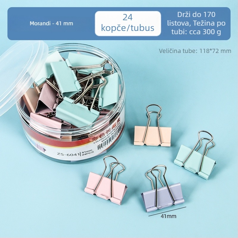 Metalne kopče u Morandi bojama za dokumente i papir, pribor za ured