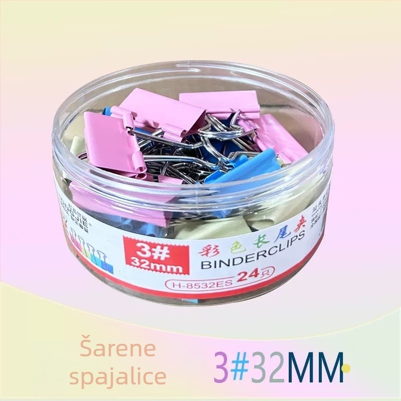 Hongjie Šarene metalne kvačice za dokumente 25 mm – kvačice za fascikle i dokumente