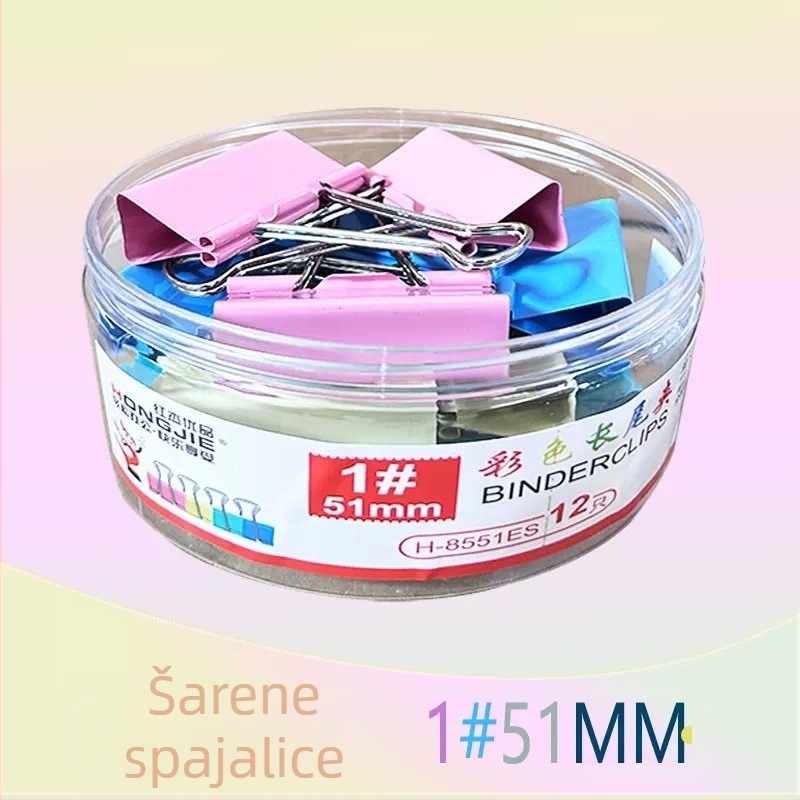 Hongjie Šarene metalne kvačice za dokumente 25 mm – kvačice za fascikle i dokumente