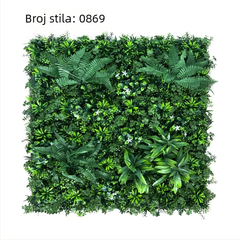 100×100 cm visokokvalitetni panel umjetnih biljaka – plastična zelena pozadina za dekoraciju i uređenje krajolika
