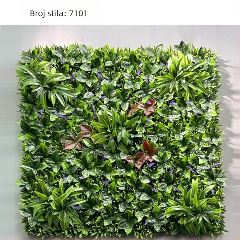 100×100 cm visokokvalitetni panel umjetnih biljaka – plastična zelena pozadina za dekoraciju i uređenje krajolika