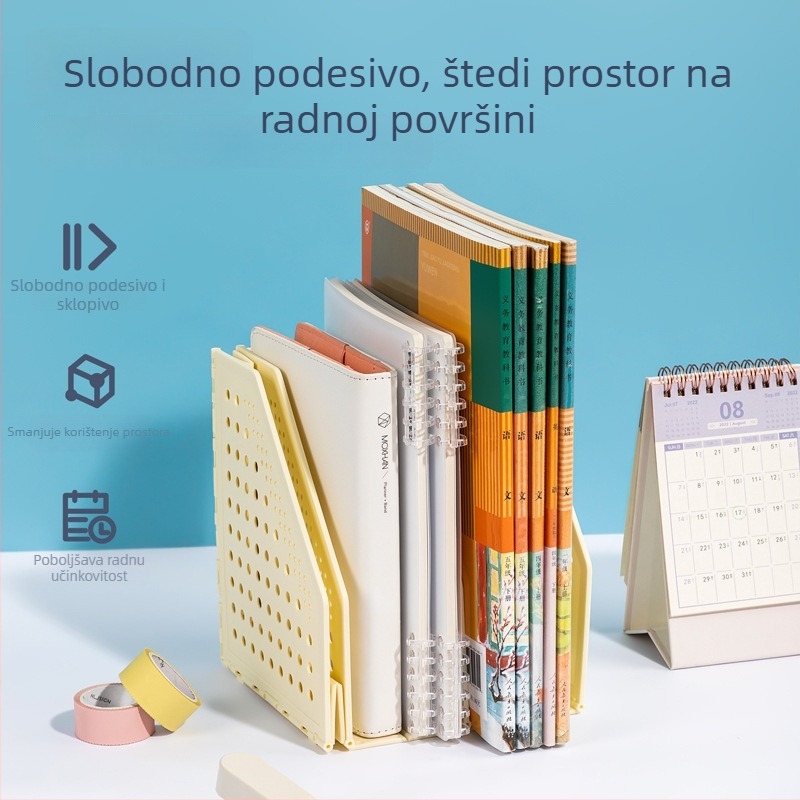 Deli TB505 Trostruki sklopivi držač za knjige na stol s izvlačnim okvirom za datoteke