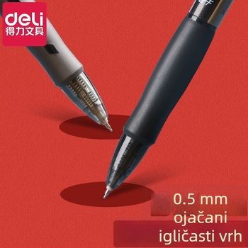 Deli ispitna olovka V1 – izvučno neutralno pero za učenike, brzo sušeće tinte, crna tinta