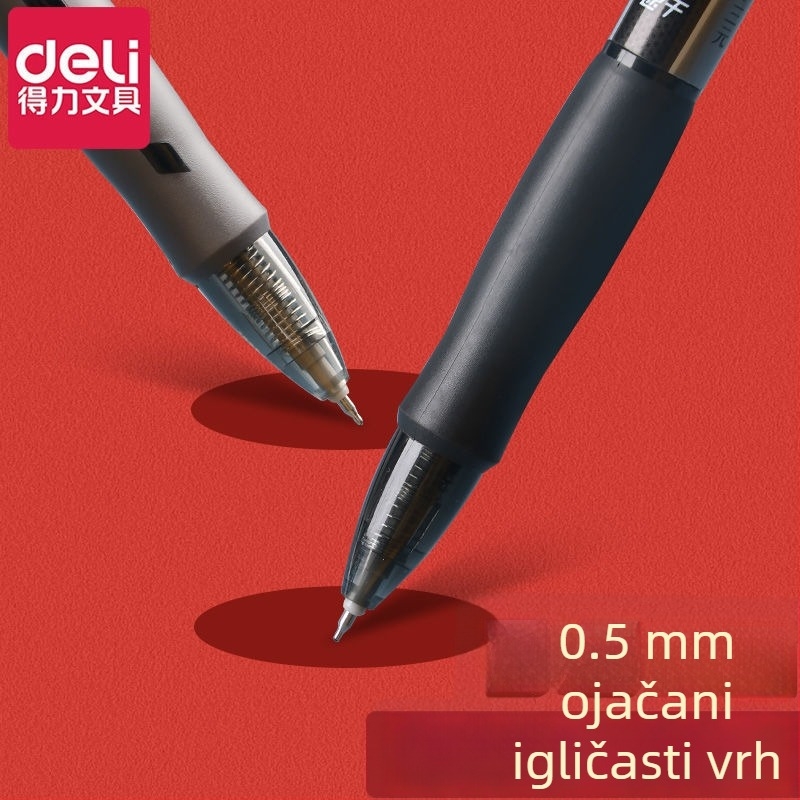 Deli ispitna olovka V1 – izvučno neutralno pero za učenike, brzo sušeće tinte, crna tinta