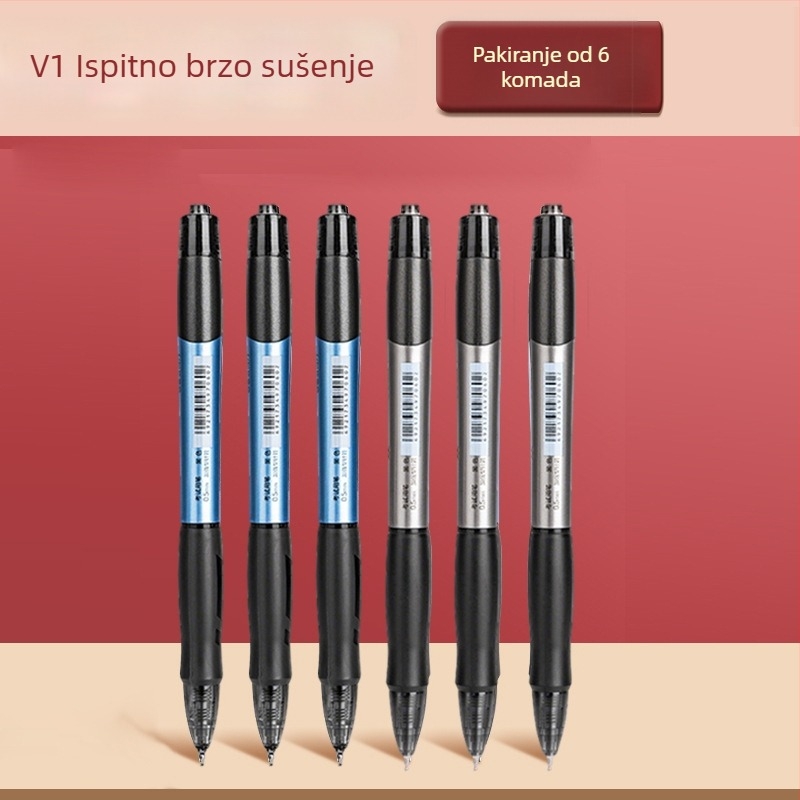 Deli ispitna olovka V1 – izvučno neutralno pero za učenike, brzo sušeće tinte, crna tinta