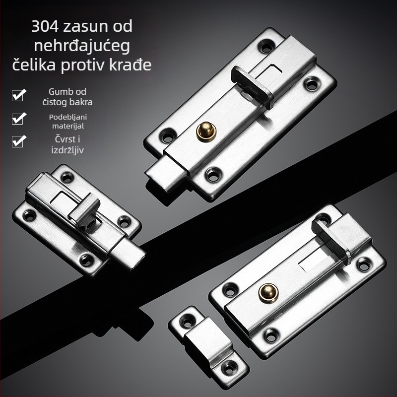 304 nehrđajući čelik s opružnim zasunom za drvena vrata