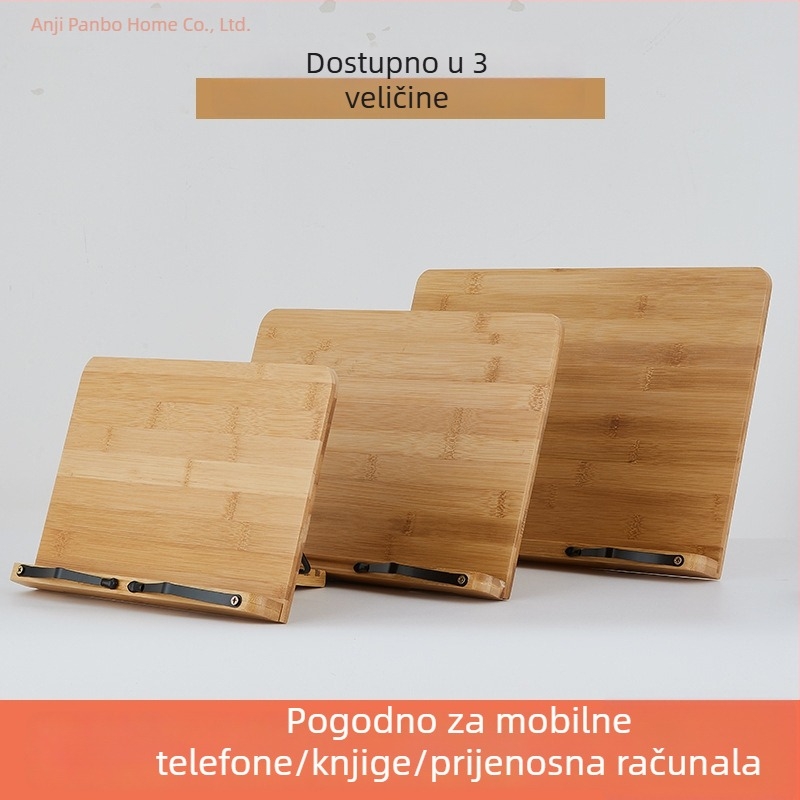 Prilagodljivi držač za čitanje za učenike, stolni držač za knjige i tablete, bambus