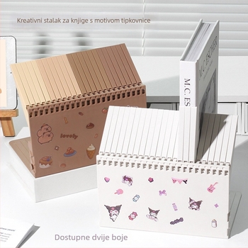 Modularni stolni organizator u gradientnim bojama s držačem za knjige u stilu tipki, stalak za čitanje i fiksni klip za knjige, stolni prostor za pohranu