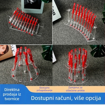 Prozirni akrilni stalak za olovke, gel olovke, kozmetičke četkice i sjaj za usne