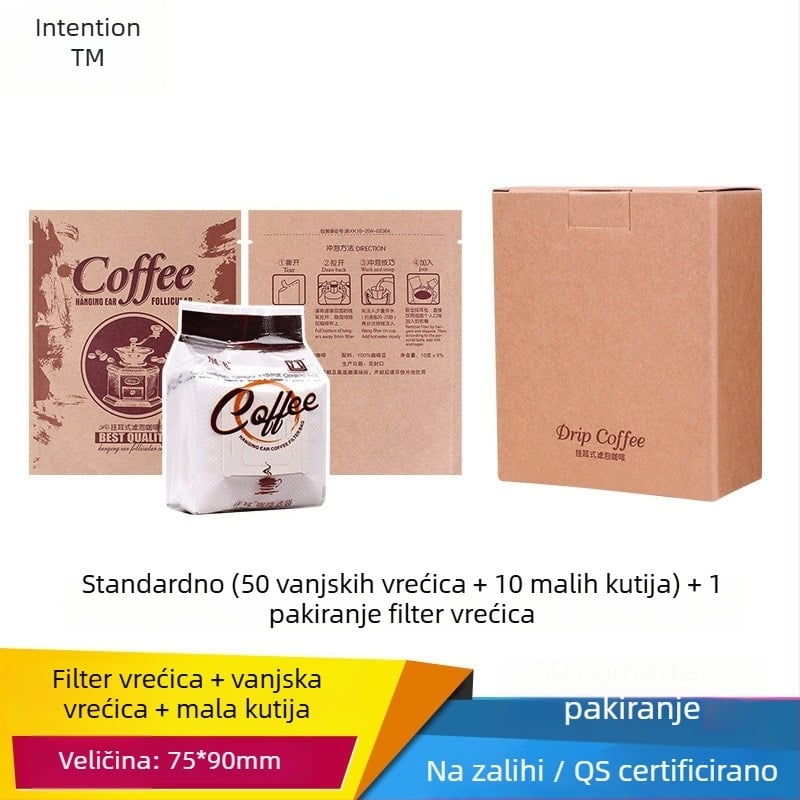 Intention Coffee set od 5 drip bag vrećica, 10 filtr vrećica, vanjska vrećica i kutija za pakiranje