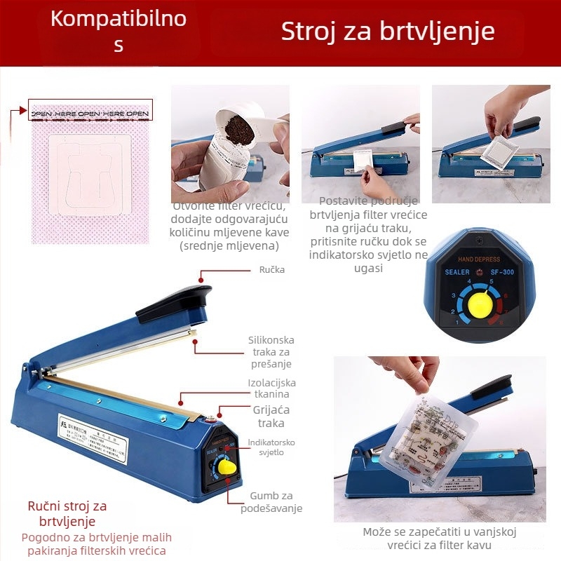 Intention Coffee set od 5 drip bag vrećica, 10 filtr vrećica, vanjska vrećica i kutija za pakiranje