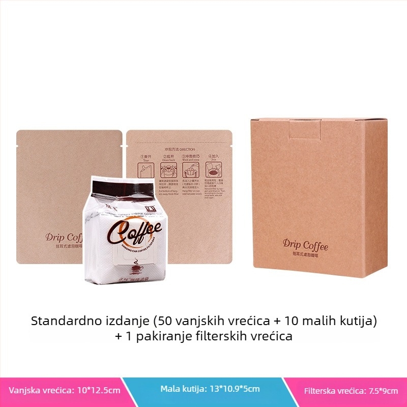 Intention Coffee set od 5 drip bag vrećica, 10 filtr vrećica, vanjska vrećica i kutija za pakiranje
