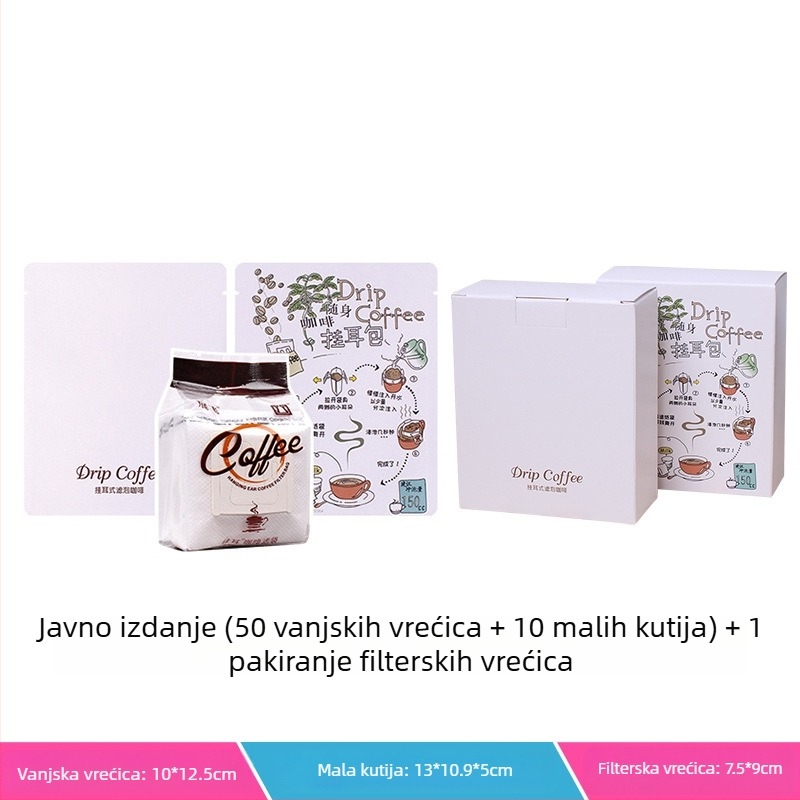 Intention Coffee set od 5 drip bag vrećica, 10 filtr vrećica, vanjska vrećica i kutija za pakiranje