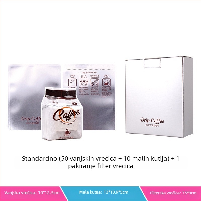 Intention Coffee set od 5 drip bag vrećica, 10 filtr vrećica, vanjska vrećica i kutija za pakiranje