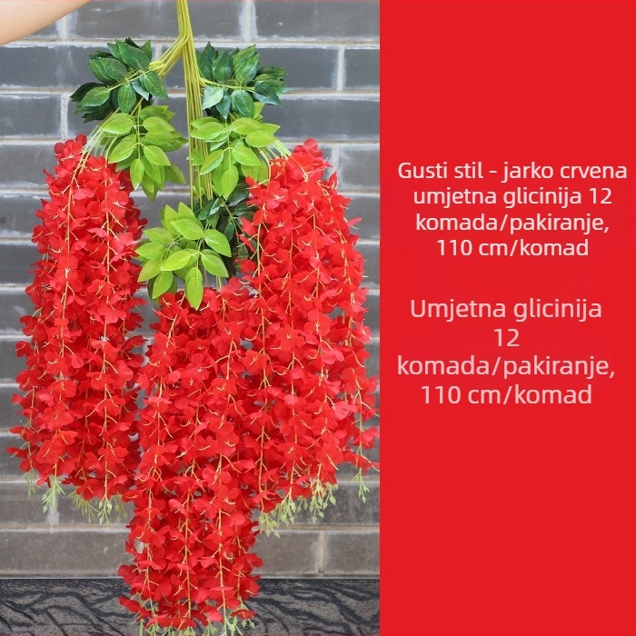 Viseća girlanda od umjetnih svilenih cvjetova za unutarnju dekoraciju stropa, 110 cm