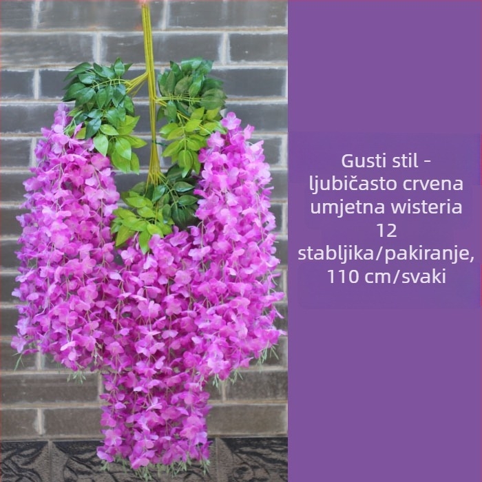 Viseća girlanda od umjetnih svilenih cvjetova za unutarnju dekoraciju stropa, 110 cm