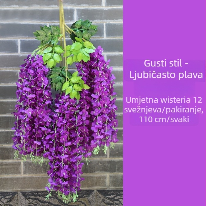 Viseća girlanda od umjetnih svilenih cvjetova za unutarnju dekoraciju stropa, 110 cm