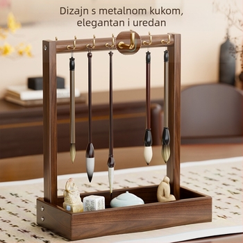Drveni držač za četkice i olovke uz kreativni stalak za izlaganje za učenje
