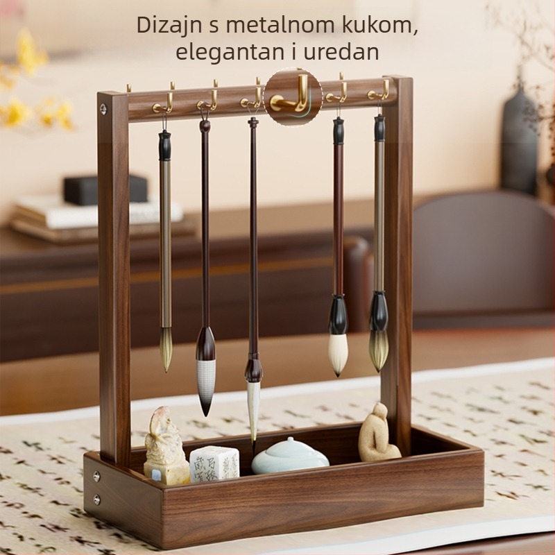Drveni držač za četkice i olovke uz kreativni stalak za izlaganje za učenje