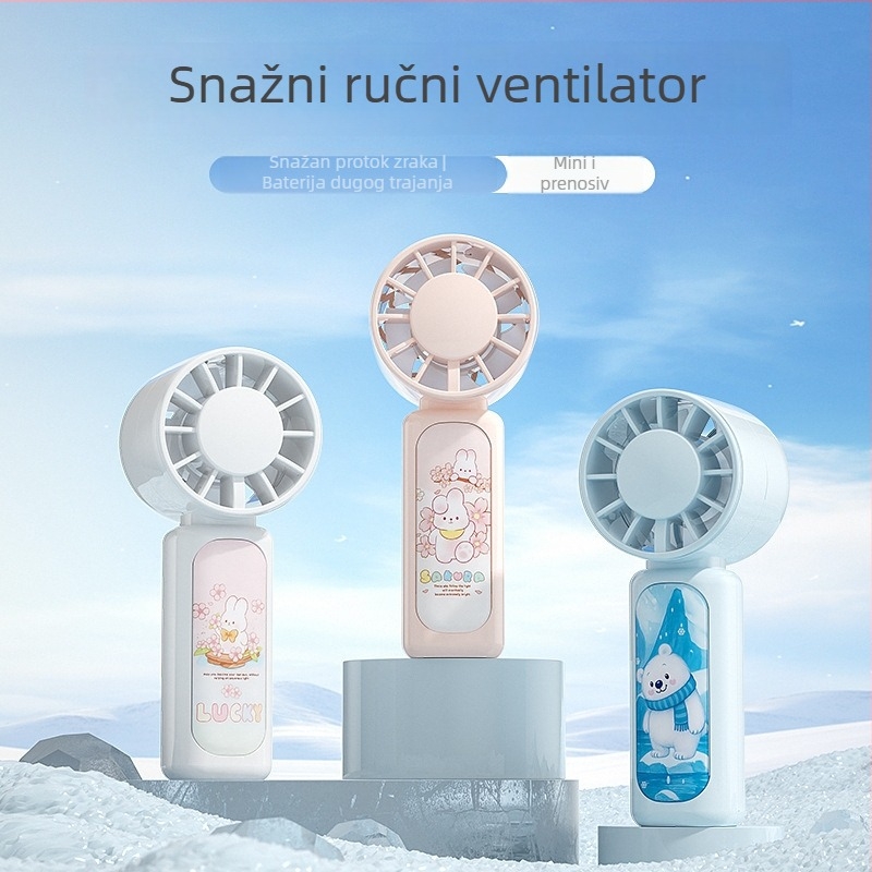 Ručni mini ventilator s turbinskim dizajnom, prijenosni, USB punjenje, za vanjsku upotrebu