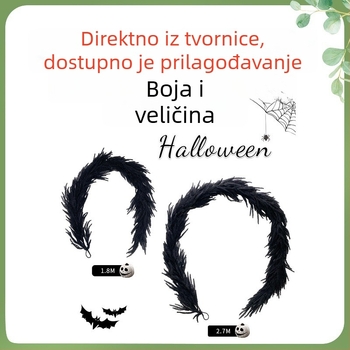 Mekana PVC ratan vijenac za vrata s borovim iglicama – božićna i Halloween dekoracija