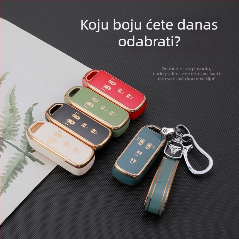 TPU kućište za ključ Honda N-BOX sa zlatnim rubom, za modele NBOXN-ONE i N-WGNN-VAN