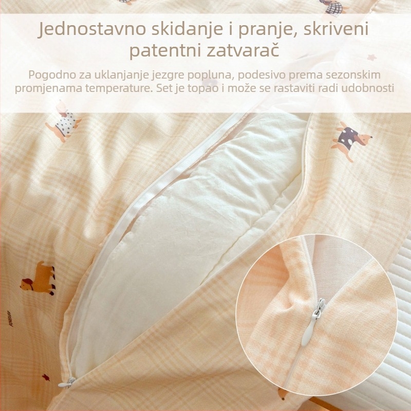 Navlaka za pokrivač od 100% pamuka gaze za bebe, veličine 1.2 m i 1.5 m