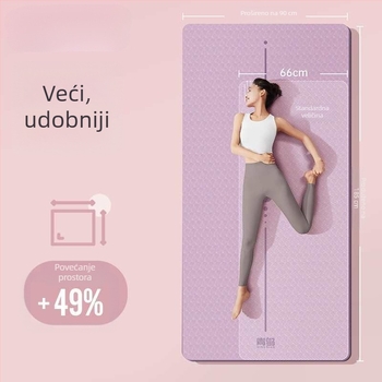 Joga podloga za žene, deblja i šira, protivklizna podloga za fitness i ples, zvučna izolacija i apsorpcija udaraca, kućna upotreba.