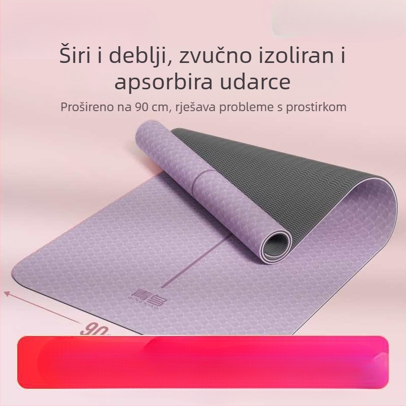 Joga podloga za žene, deblja i šira, protivklizna podloga za fitness i ples, zvučna izolacija i apsorpcija udaraca, kućna upotreba.
