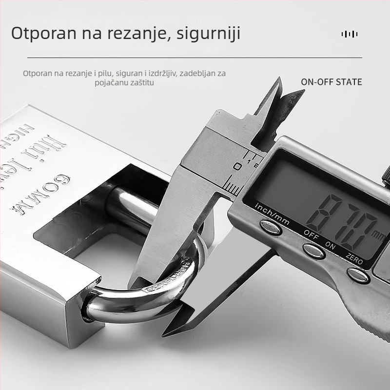 40 mm katanac od aluminijske legure, zaštita protiv rezanja i krađe, suvremen minimalistički dizajn
