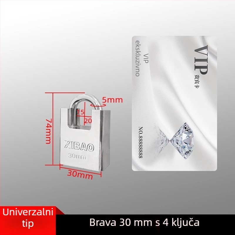 40 mm katanac od aluminijske legure, zaštita protiv rezanja i krađe, suvremen minimalistički dizajn